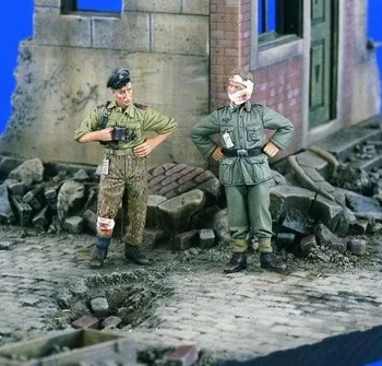 1:35 rășină asamblat modelul scena layout-al doilea Război Mondial modelul 2 cifre sunt nevopsite (scena nu sunt incluse)