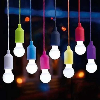 1 buc Colorate Bec Candelabru LED-uri Portabile Trage Cablul de Bec Grădină în aer liber Camping Perdeaua de Lumină LED Lampă de Urgență