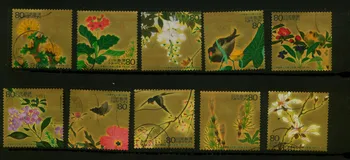10buc/Set 2003 Japonia Timbre Poștale pentru Patru Sezoane Flori și Păsări Folosit Post Marcate cu Timbre Poștale pentru Colectarea
