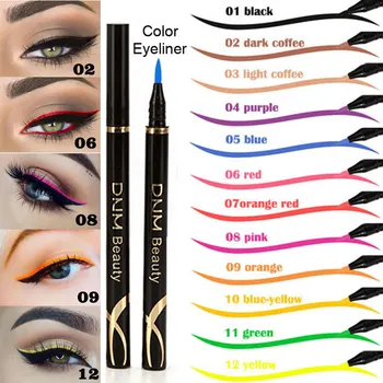 12 Culori Creion Dermatograf Lichid Impermeabil Colorate, Eye Liner Pen Evidenția Neon Colorat Machiajul Cat Eyes Instrumente uscare Rapidă