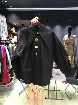 2021 Coreeană Nou Butonul Până Camasi Femei Elegante De Afaceri Maneca Lunga Bluze Pentru Femei De Moda Alb-Negru Topuri Casual