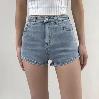 2021 Nouă Vară Fierbinte Jean de Înaltă talie pantaloni Scurți din Denim Casual Pierde Supradimensionate Elastic Stil coreean Scurt Femei
