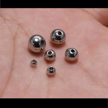 30-100buc 3-8mm Rundă de Semințe de Gaura Mare Șirag de mărgele de Oțel Inoxidabil Liber Distanțier Margele Pentru Bijuterii DIY Face Constatări Consumabile Accesorii