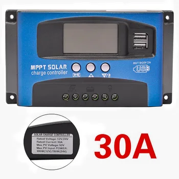 30/40/50/60/100A MPPT Controler de Încărcare Solară Dual USB Display LCD 12V/24V Auto Panou cu Celule Solare Încărcător de Reglementare Cu Sarcina