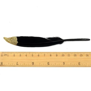 50 Buc 12-15 cm de Aur Muiată Natural Alb/Negru Cocoș Pene Meserii DIY Decor Pene de Nunta Pene Decor