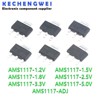 70PCS AMS1117 Regulator de Tensiune Kit 1.2 V/1.5 V/V și 1,8 V/2.5 V/3.3 V/5,0 V/ADJ 1117 7 valori Fiecare 10BUC