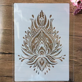 A4 29cm Mandala Pene Totem DIY Stratificare Sabloane Pictura pe Perete Album de Colorat Relief Album Decorative Șablon