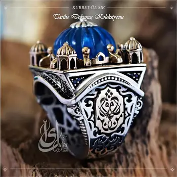 Al-Qubah Sirun Piatra Chihlimbar Real 925 Personalizat Inel de Argint pentru Barbati de Lux Bijuterii Suvenir Cadou Special