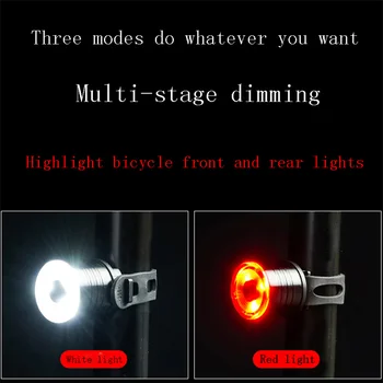 Aliaj de aluminiu Cap de Biciclete de Munte LED-uri Față Și Spate Lumini de Noapte de Echitatie Lumina de Avertizare Mountain Bike Faruri LED