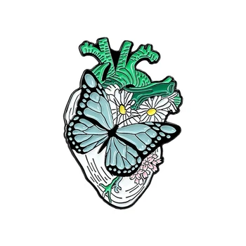 Anatomice Inima Omului Ace Pictură În Ulei Lume Ocean Butterfly Rose Iubesc Arta Inima Email De Pin Rever Medicale Bijuterii Organ Insigna
