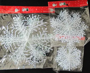 ANGRLY 9 Buc/Kituri de Pom de Crăciun Fulg de zăpadă Alb Farmece Petrecere de Vacanță Festivalul de Ornamente de Decor în Vrac Zăpadă, Decoratiuni de Craciun