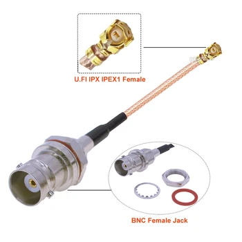 BNC de sex Masculin/de sex Feminin pentru a IPEX1 de sex Feminin uFL u.FL IPX Conector RG178 Cablu de 50 Ohm Coadă RF Coaxial Antenă Cablu RF Jumper
