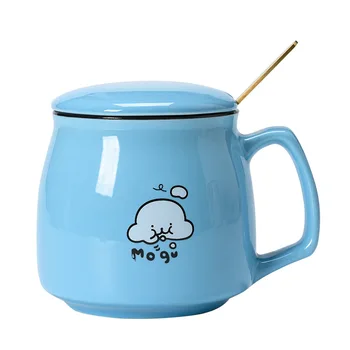Creative desene animate micul dejun cana cana ceramica cu capac lingura de personalitate tendință potabilă ceașcă de cafea de origine cupa bărbați și femei ceașcă de ceai