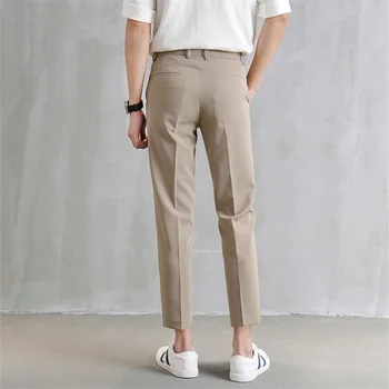 Creion Pantaloni Barbati Glezna-lungime Populare All-meci Vrac Moda Solid Simplu Adolescenti Korean Stil Casual Streetwear Pantaloni de zi cu Zi