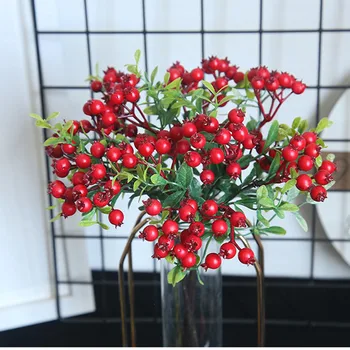 Crăciun decor fructe de padure, Flori Artificiale red berry fructe Xmas Acasă Decoratiuni de Nunta flores artificiales