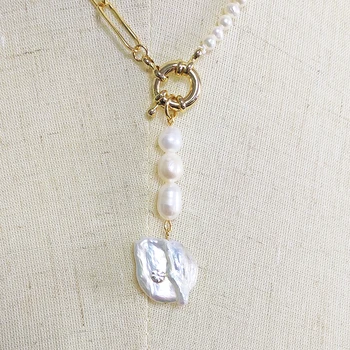 De lux Moden perle naturale colier Pentru Femei Declarație de Nunta Bijuterii Neregulate perla pandantiv accesorii 2020 Punk collares
