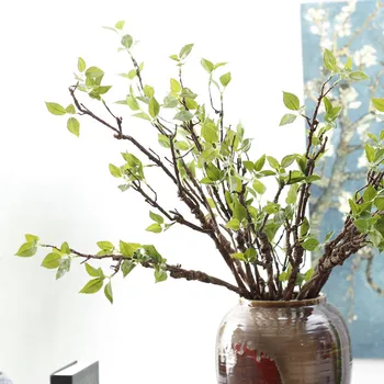 De înaltă calitate flexable ramură de copac cu frunze verzi, plante artificiale pentru decor acasă de Crăciun decorare