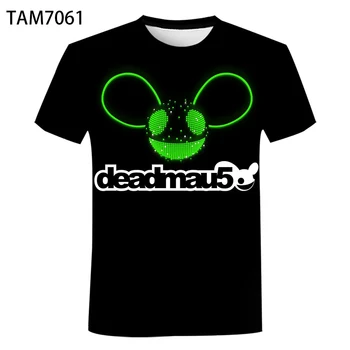 Deadmau de Imprimare 3D Bărbați Femei Copii T-Shirt 2021 Noi de Vara cu Maneci Scurte Casual Respirabil street style de Sus