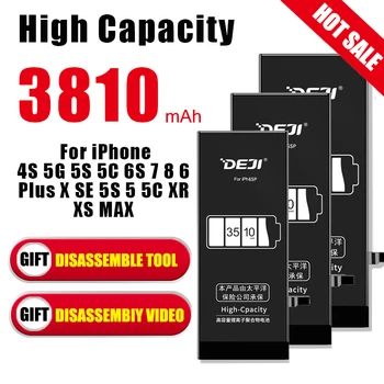 DEJI Baterie Pentru iPhone 6S 7 8 6 Plus X SE 5S 5 5C XR XS MAX Original de Mare Capacitate de Înlocuire Bateria Pentru Apple 6 S 6SP 7P 8P