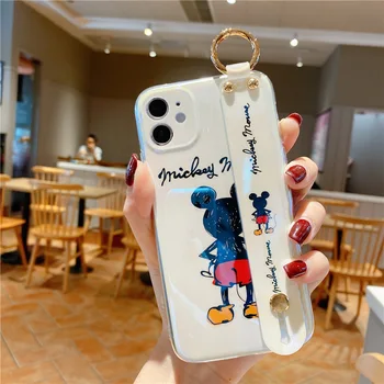 Disney Mickey Minnie Animație Tendință de Brand Pentru iPhone 13/13Pro Blu-ray Bratara Caz Moale pentru iPhone X/XS/XS max/XR/11/11 Pro Caz