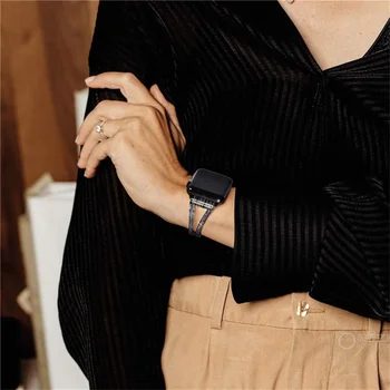 Femei de moda Diamant Curea pentru Apple Watch Seria 7 Bandă de 41mm 45mm Brățară de Link-ul pentru Iwatch Seria 6 5 4 3 2 1 SE 38/42/40/44mm