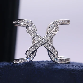 Femei Elegante Deschiderea Inele Pentru X Forma De Cruce Cadouri Aniversare Gol Pandora Inel De Moda Fata Delicat Degetul Bijuterii