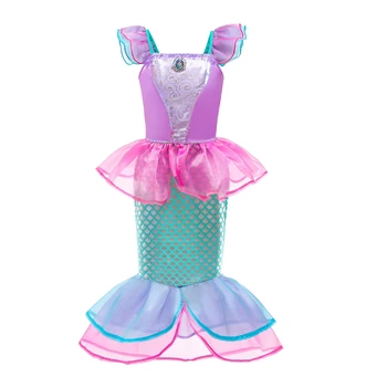 Fete Little Mermaid Rochie De Lux Pentru Copii Ariel Rochii De Printesa Pentru Copii Mermaid Haine De Craciun Petrecere De Carnaval Costume Cosplay