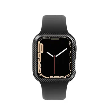 Fibra de Carbon se Acoperă Pentru Apple Watch Caz 44mm 42mm 38mm 40mm Bara de Protectie Ultra Subtire Linii Shell iWatch Serie SE 6 5 4 3 2