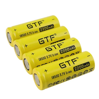 GTF 18500 2200 capacitate 3.7 V Li-Ion Baterie Reîncărcabilă pentru Lanterna jucărie electronică a produsului, 3.7 V, cap plat cu baterii