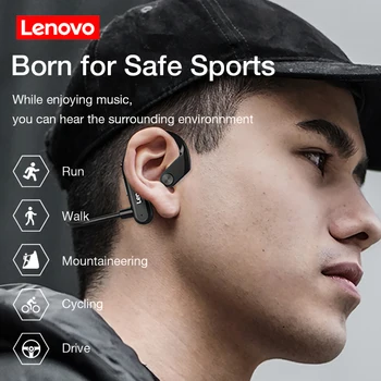 Lenovo X3 Conducție Osoasă Căști Bluetooth Sport Funcționare Căști Impermeabil fără Fir Căști Cu Microfon pentru Ciclism de Conducere