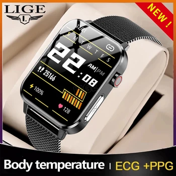 LIGE Nou Ceas Inteligent Bărbați A ECG+PPG Temperatura Corpului Heart Rate Monitor de Presiune sanguina Sport Femei Smartwatch Pentru Android Ios