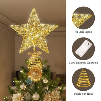 Luminat de Craciun Toppers Copac Stele Strălucea Topper Stea Pomul de Crăciun de Decorare pentru Casa de Vacanță Festive Consumabile Partid