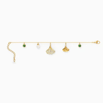 Moda SWA nou UIMITOARE GINKO bratara din frunze de ginkgo decor rafinat cristal verde perla doamnelor moda bijuterii brățară gif