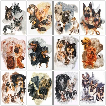 MomoArt 5D DIY Diamant Pictura Câine Cusatura Cruce Mozaic de Diamante Broderie Animal Stras Imagine Decoratiuni Acasă