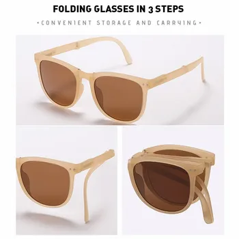 MYT_0438 Moda Pliabil Polarizat ochelari de Soare Barbati Femei Vintage Portabil Pliant Ochelari de Soare Cumpărături de Călătorie pline de culoare UV400