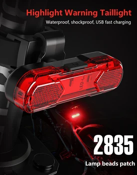 Noi Biciclete Biciclete Lumina USB LED Reîncărcabilă Siguranță Munte Ciclu Fata Spate Faruri Lampa Lanterna Accesorii pentru Biciclete