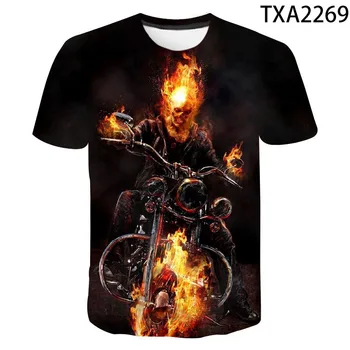 Noi Vara Skull3D Print T Shirt Ghost Rider Casual Streetwear Boy Fata De Copii Moda Barbati Femei Copii Cu Maneci Scurte Topuri Tee