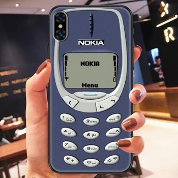 Nokias Retro Vechi Brand de Telefon Acoperi Caz corp Pentru iphone 5 5s se 2 6 6s 7 8 12 mini plus X XS XR 11 PRO MAX negru de lux hoesjes