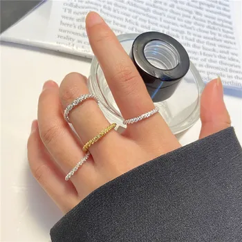 Noul Argint Spumante Inel Stil Simplu, Versatil Decorative Compact Degetul Arătător Inele Femei Moda Bijuterii set inel de nunta