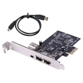 PCIe Firewire Card pentru Windows 10,IEEE 1394 PCI Express Controler 4 Porturi(3 x 6 Pin si 1 x 4 Pin),Firewire 800 Adaptor