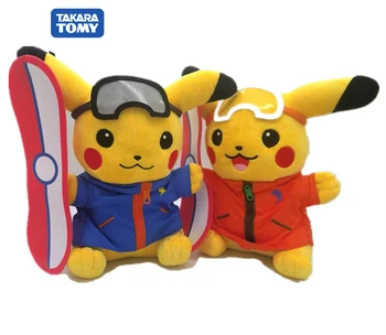 POKEMON Pikachu de Moda Surf Plus 30 CM Papusa Jucării Anime Pluș Pokemon de Pluș Drăguț de Crăciun Cadouri de Ziua de nastere pentru Copii