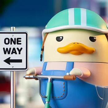 POP MART Duckoo Scuter Lovitură 12cm Figura Jucărie Serie Orb Cutie Drăguț Kawaii Vinyle Jucarie Figurine Transport Gratuit