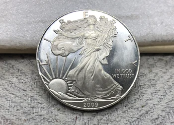 Statele unite ale americii America 2009 W Avem Încredere În Dumnezeu 1 OZ Bine Lingouri de Argint Eagles Un Dolar de Argint Placat cu Copia Monedă Comemorativă