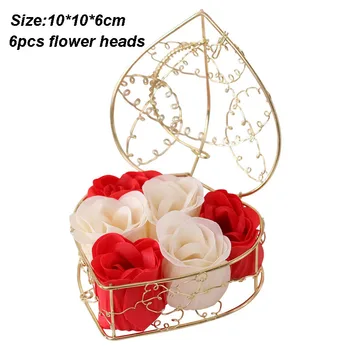 Un Săpun proaspăt de Flori Cu Forma de Inima de Fier Coș de Flori de Trandafir Cutie de Cadou de Ziua Îndrăgostiților Cadou de Alimentare Florar de Favoarea Nunta Decor Acasă