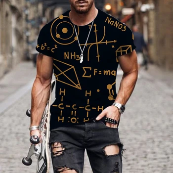 Vara 2021 nou 3D imprimate T-shirt formulă matematică pentru bărbați harajuku de imprimare T-shirt casual T-shirt, O-neck hip-hop-maneci scurte